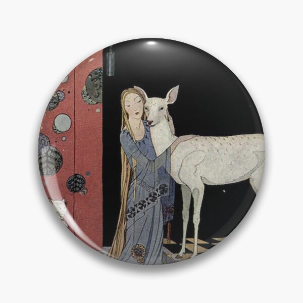 Artikelvorschau, Lady with deer - virginia frances sterret fantasy artwork entworfen und verkauft von Vintage Designs +.