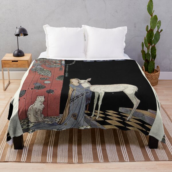 Artikelvorschau, Lady with deer - virginia frances sterret fantasy artwork entworfen und verkauft von Vintage Designs +.