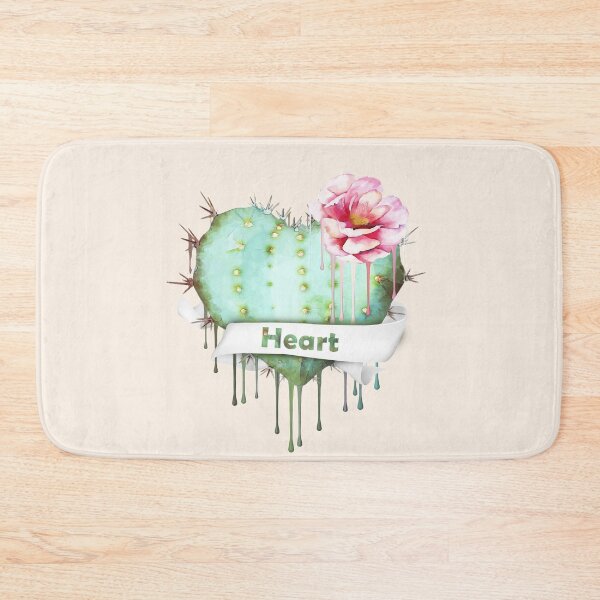 Item preview, heart cactus,succulent, succulents lovers, plant lovers, pink flowers designed and sold by Collagedream.