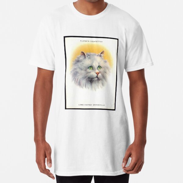 WEISSE KATZE MIT GRÜNEN AUGEN LANGHAARIGE CHINCHILLA-WEINLESE Longshirt