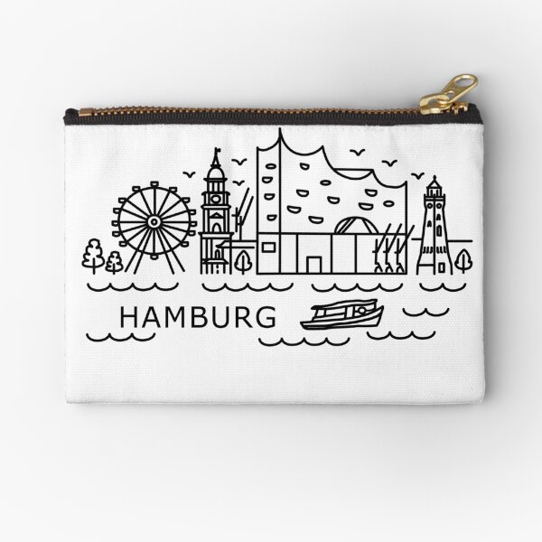 Hamburg in Artline style Zipper Pouch
