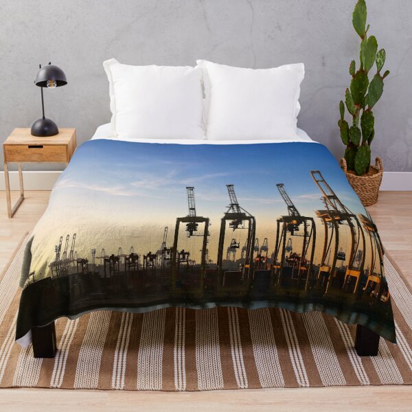 Item preview, Laem Chabang container port in the evening sun designed and sold by frankuffmann.