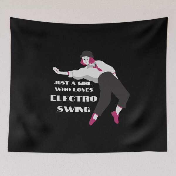 Item preview, Electro Swing Dance Girl White on Black designed and sold by TipToppity.