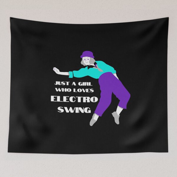 Item preview, Electro Swing Dance Girl Purple on Black designed and sold by TipToppity.