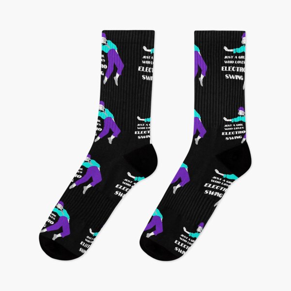 Item preview, Electro Swing Dance Girl Purple on Black designed and sold by TipToppity.