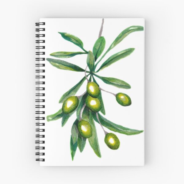 Item preview, Green Olive Branch with Leaves in Watercolour designed and sold by Julie Pickering.