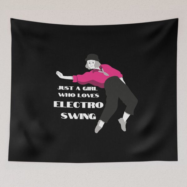 Item preview, Electro Swing Dance Girl Pink on Black designed and sold by TipToppity.