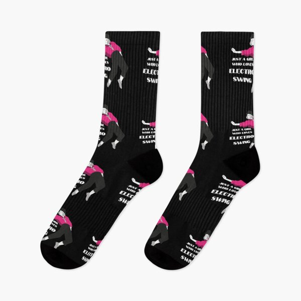 Item preview, Electro Swing Dance Girl Pink on Black designed and sold by TipToppity.
