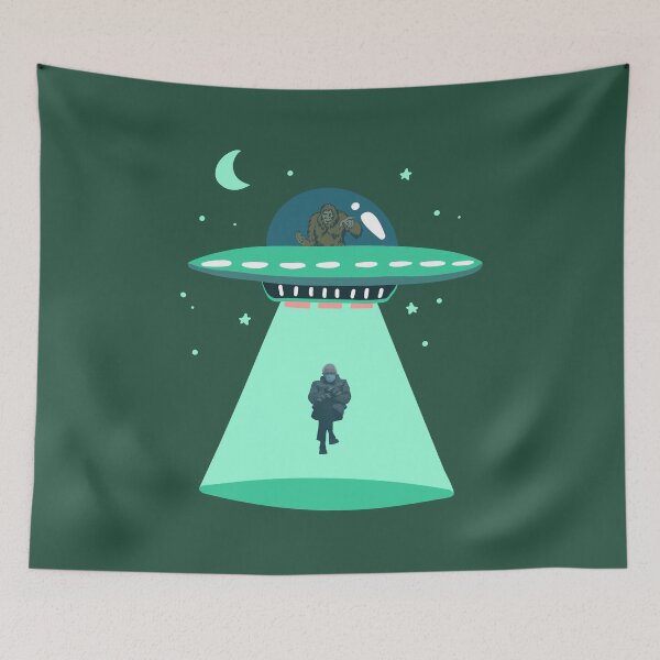 Artikelvorschau, Lustiges Bigfoot UFO Alien Schiff Bernie Sanders Entführungsgeschenk entworfen und verkauft von trendo.