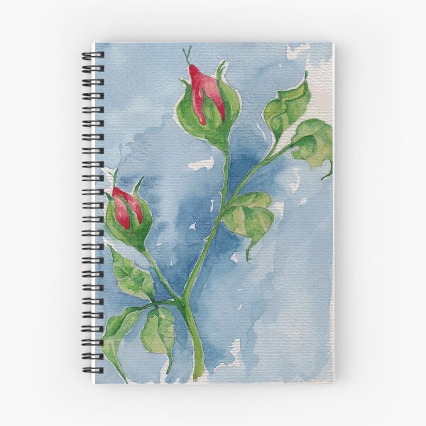 Item preview, Red Flowers in Bud in Watercolour designed and sold by Julie Pickering.