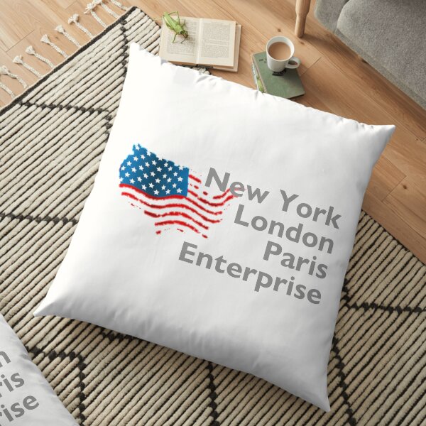 New York London Paris Enterprise Floor Pillow