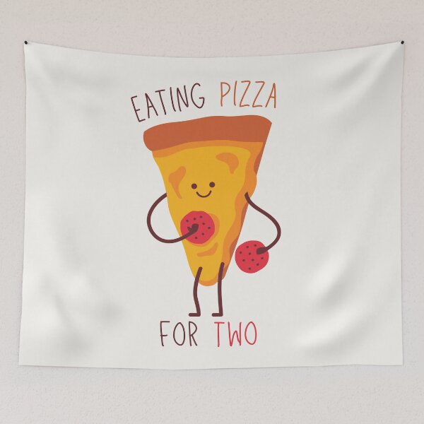 Item preview, Eating Pizza For Two | Smiley Pizza Slice designed and sold by casualism.