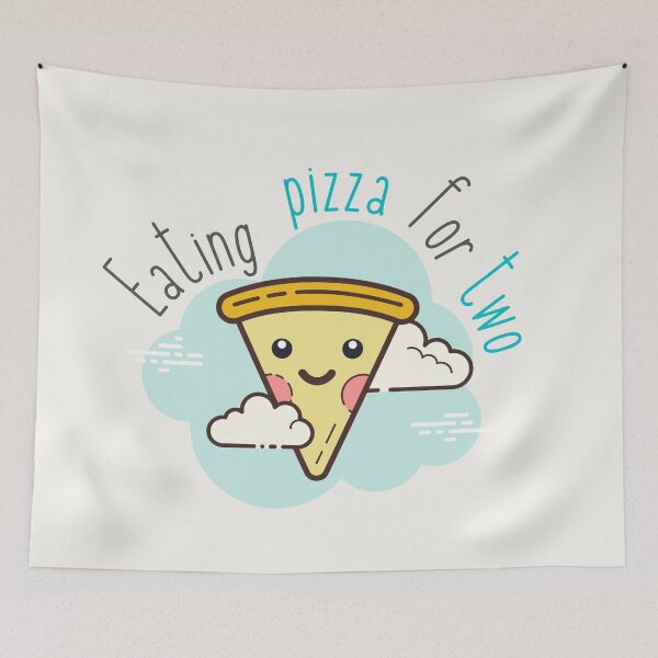 Item preview, Illustrated Eating Pizza For Two | Smiley Pizza Slice designed and sold by casualism.