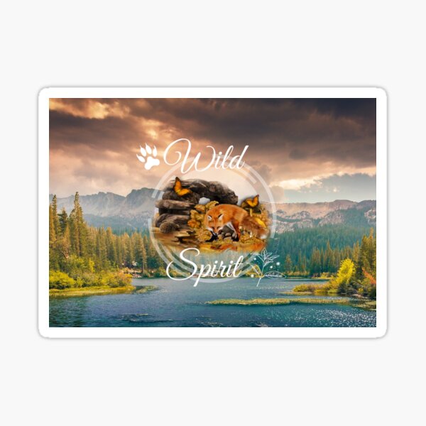 Wild Spirit Fox Hedgehog mountains Sticker