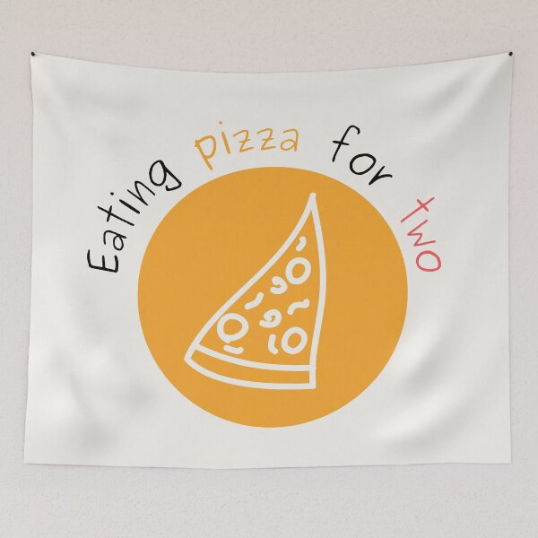Item preview, Eating Pizza For Two | Yellow Minimalist designed and sold by casualism.
