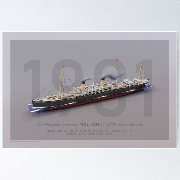 RMS Teutonic - White Star Line Poster