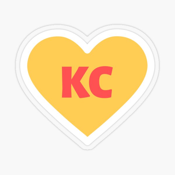 Arrowhead KC Heart Sticker for Sale by bellamuert3