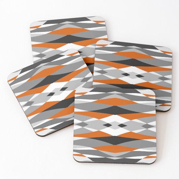 Item preview, Abstract geometric gray orange pattern designed and sold by likebakerdo.