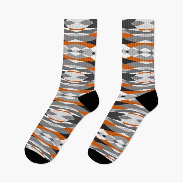 Item preview, Abstract geometric gray orange pattern designed and sold by likebakerdo.