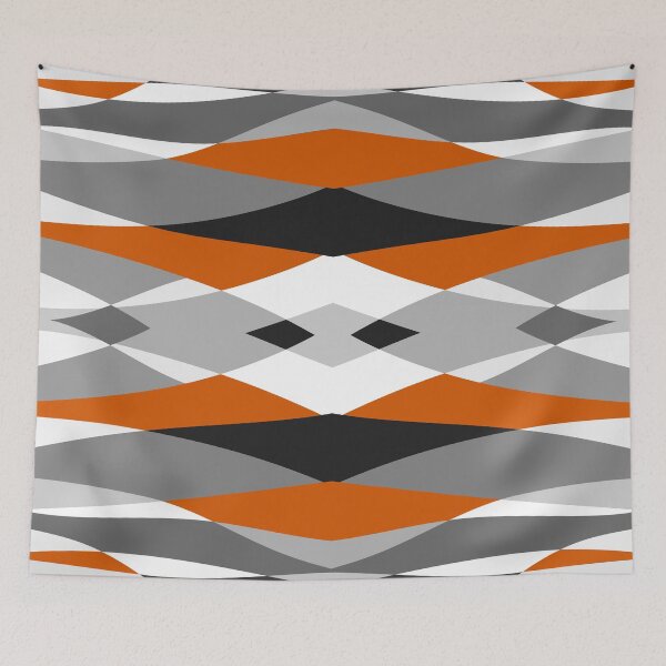 Item preview, Abstract geometric gray orange pattern designed and sold by likebakerdo.