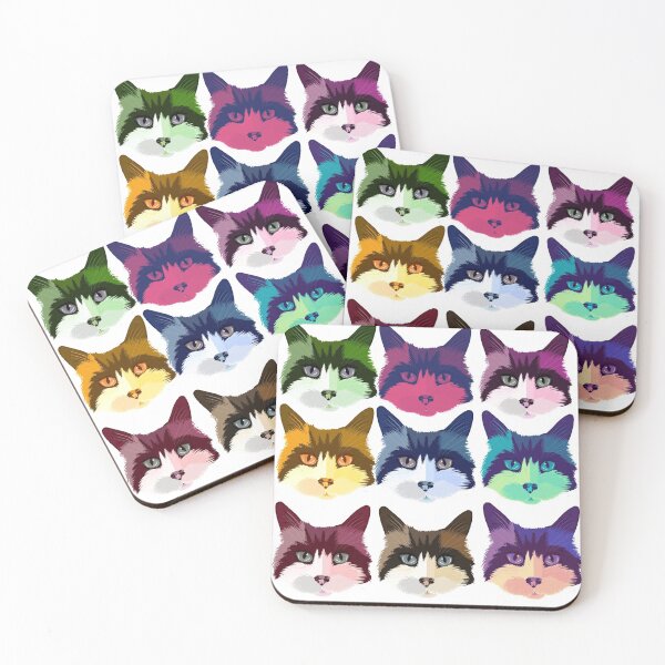 Item preview, 9 colourful cats designed and sold by Colonels  Basement.