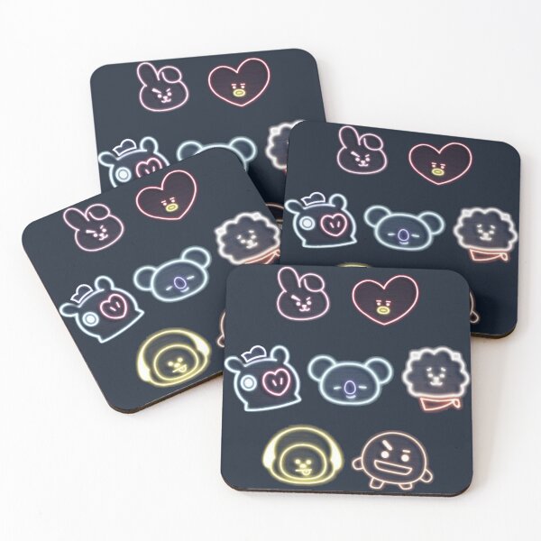 Item preview, BTS.NEON.BT21.HEADS designed and sold by stephylee88.