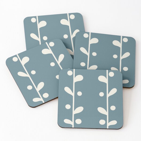 Item preview, Cottagecore Blue and White Bold Leaf Print designed and sold by SeaverN.