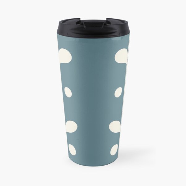 Cottagecore Blue and White Bold Leaf Print Travel Coffee Mug
