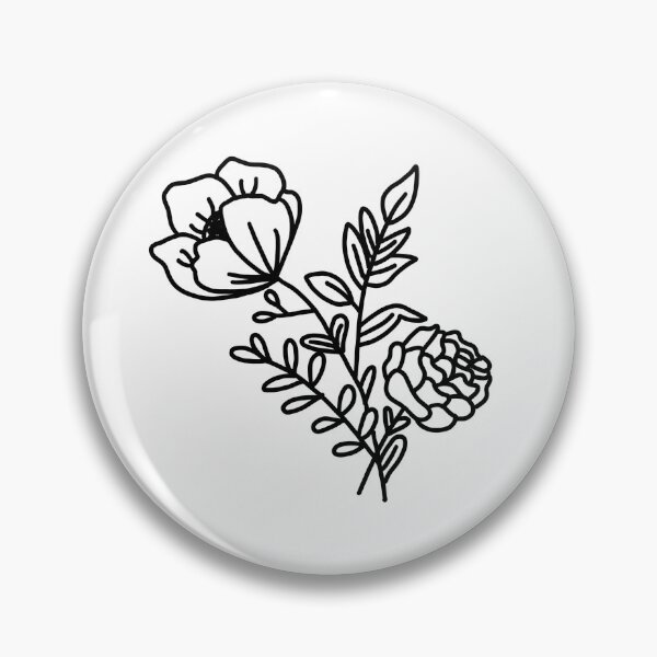 Item preview, simple black and white flower designed and sold by megan1007.