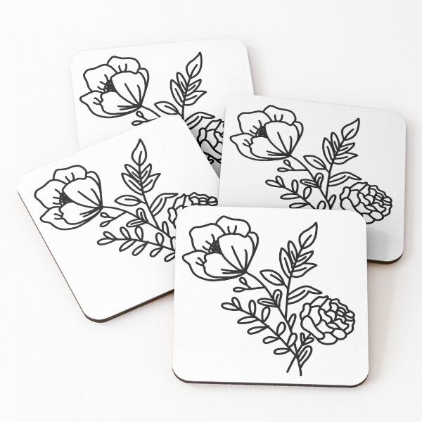 Item preview, simple black and white flower designed and sold by megan1007.