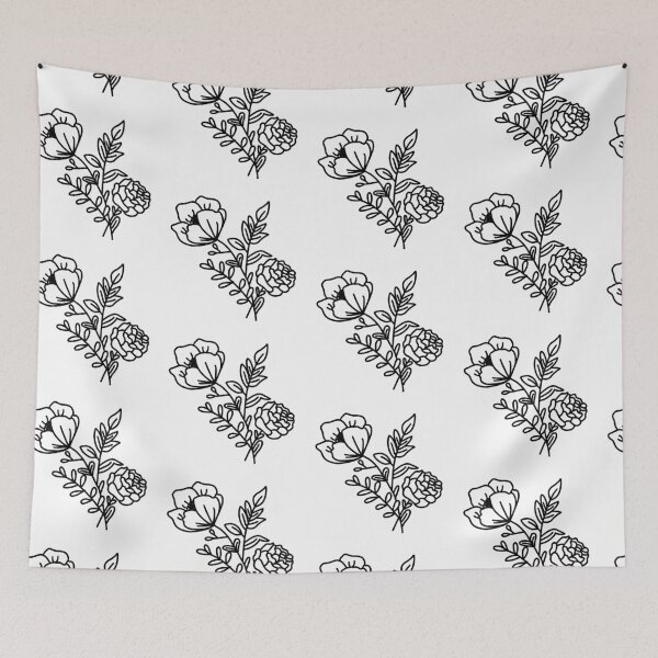 Item preview, simple black and white flower designed and sold by megan1007.