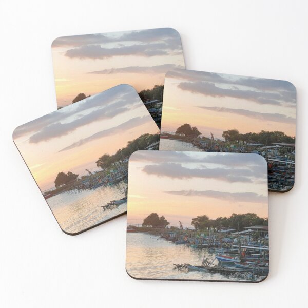 Item preview, Dreamlike and beautiful fisherman's village in the sunset designed and sold by vibeno1.