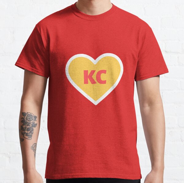  Womens KC Red & Yellow Heart & Arrow KC Kansas City 2 Letter KC  Red V-Neck T-Shirt : Clothing, Shoes & Jewelry