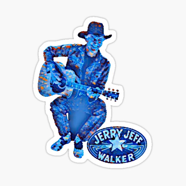 &ldquo;Jerry Jeff Walker blue painting&rdquo; Sticker for Sale by annashatova