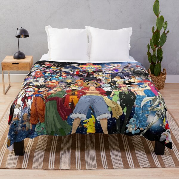 Collage Many Character Of Anime Throw Blanket