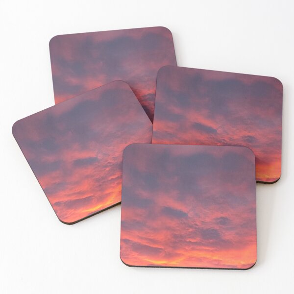 Item preview, Colorful Orangey Pink Pastel Sunrise illuminating the Clouds in the Morning Sky designed and sold by PrettyLittlePic.