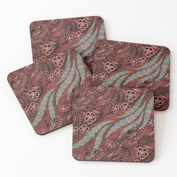 Item preview, Mauna Loa Lava Red Hawaiian Tribal Watercolor Splash designed and sold by sunnthreads.