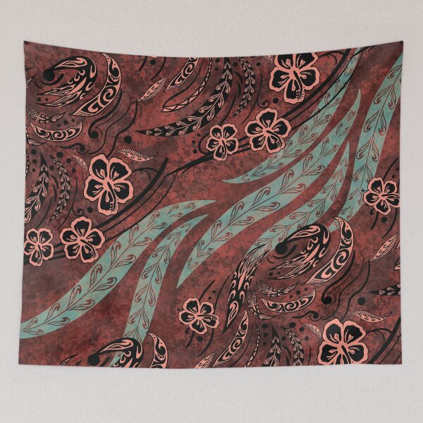 Item preview, Mauna Loa Lava Red Hawaiian Tribal Watercolor Splash designed and sold by sunnthreads.