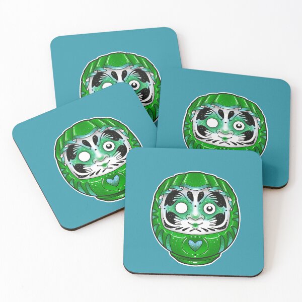 Item preview, green japanese daruma doll designed and sold by weilertsen.