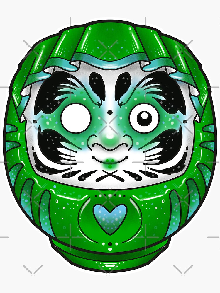 green japanese daruma doll Sticker for Sale by weilertsen