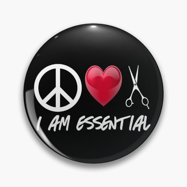 Item preview, I Am Essential Peace Sign Heart Love Scissors Shears Beautician Stylist Hairdresser Hair Dresser  designed and sold by BookGeekNJ.