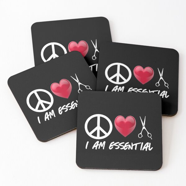 Item preview, I Am Essential Peace Sign Heart Love Scissors Shears Beautician Stylist Hairdresser Hair Dresser  designed and sold by BookGeekNJ.