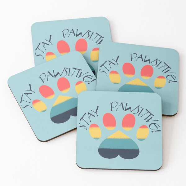 Item preview, Stay Pawsitive Retro Striped Paw Print designed and sold by Zurickdesigns.
