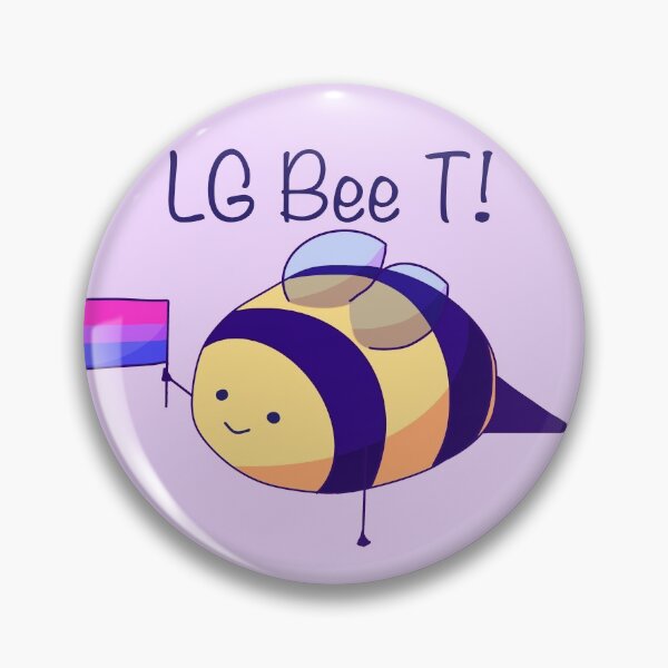 Item preview, "Lg-Bee-T!"Bisexual Pride Bee Pun designed and sold by ForTheFrogWar.