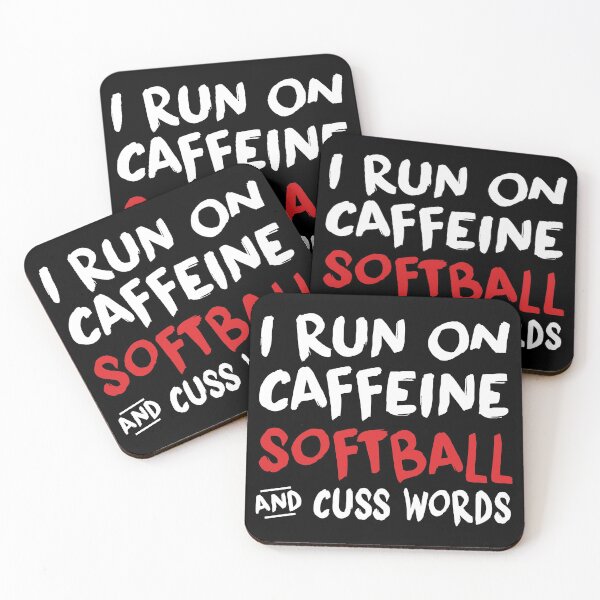 Item preview, I Run on Caffeine Softball and Cuss Words designed and sold by TendyTees.