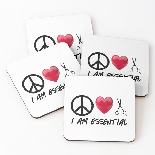 Item preview, I Am Essential Peace Sign Heart Love Scissors Shears Beautician Stylist Hairdresser Hair Dresser  designed and sold by BookGeekNJ.
