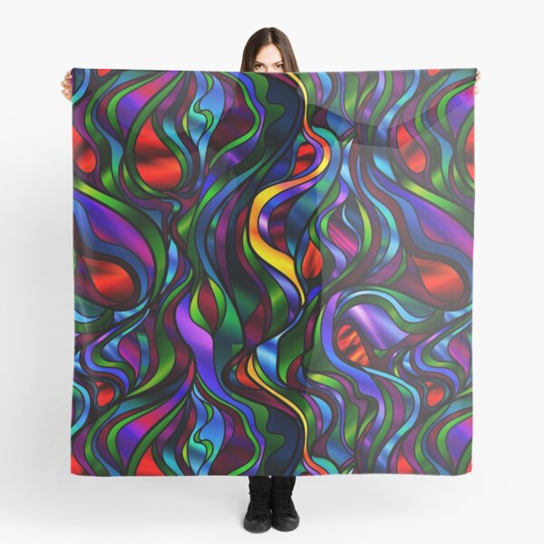 Psychedelic Stained-Glass Abstract Scarf