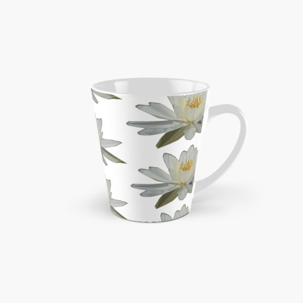 White Water Lily Geometric Flower Design Tall Mug