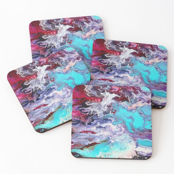 Item preview, Acrylic pouring blue purple designed and sold by Lynnrts.