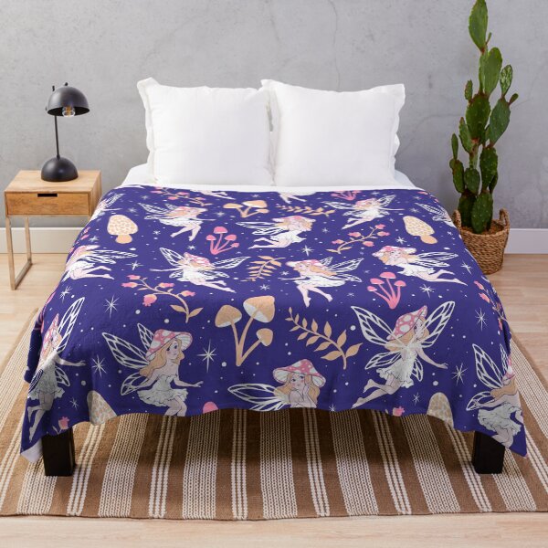 Item preview, Mushroom Fairies on Blue designed and sold by Paisley Yazel.